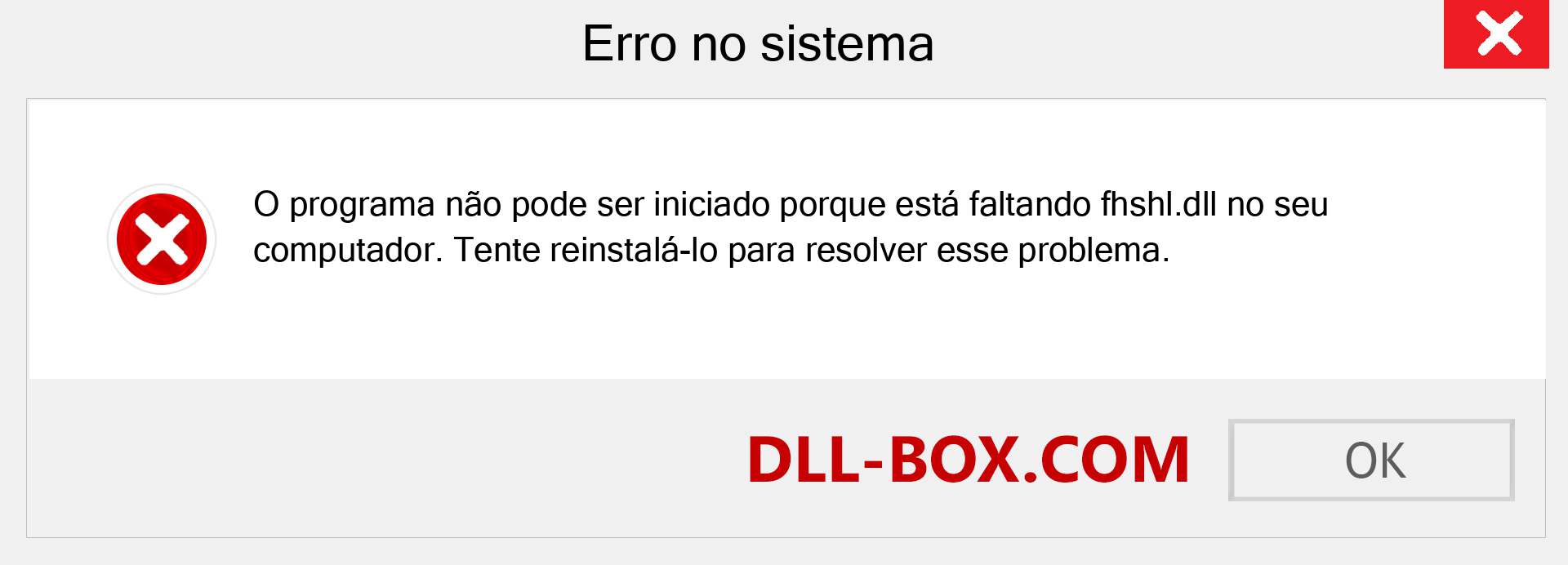 Arquivo fhshl.dll ausente ?. Download para Windows 7, 8, 10 - Correção de erro ausente fhshl dll no Windows, fotos, imagens